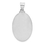 14k White Gold Polished and Satin Hollow St Christopher Medal Oval Pendant - Image 4
