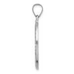 14k White Gold Polished and Satin Hollow St Christopher Medal Oval Pendant - Image 2