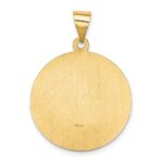 14k Polished and Satin Hollow St Francis Medal Round Pendant - Image 4