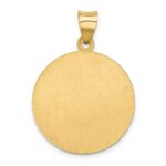 14k Polished and Satin Hollow St Francis of Assisi Medal Round Pendant - Image 4