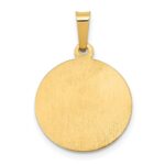 14k Polished and Satin Hollow Saint George Medal Round Pendant - Image 4