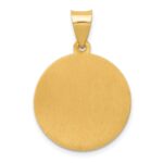 14k Polished and Satin Hollow St Joseph Medal Round Pendant - Image 4