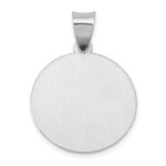 14k White Gold Polished and Satin Hollow St Joseph Medal Round Pendant - Image 4
