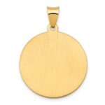 14k Polished and Satin Hollow St Joseph Medal Round Pendant - Image 4
