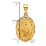 14k Polished and Satin Hollow St Jude Thaddeus Medal Oval Pendant - Image 3