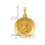 14k Polished and Satin Hollow St Mark Medal Round Pendant - Image 3
