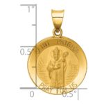 14k Polished and Satin Hollow St Patrick Medal Round Pendant - Image 3