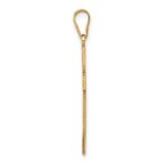 14k Etched Floral Cross Pendant - Image 2