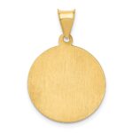 14k Polished and Satin Hollow Saint Peter Medal Round Pendant - Image 4