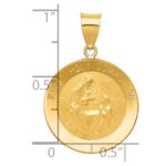14k Polished and Satin Hollow FIRST HOLY COMMUNION Medal Round Pendant - Image 3