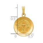 14k Polished and Satin Hollow HOLY COMMUNION Medal Round Pendant - Image 3