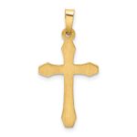 14k Textured and Polished Latin Cross Pendant - Image 4