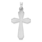 14K White Gold Textured and Polished Passion Cross Pendant - Image 4