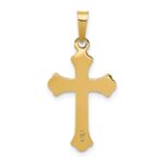 14k Polished Fleur de lis Cross Pendant - Image 4