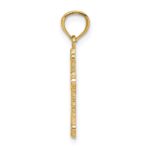 14k Gold Polished Small Budded Cross Charm - Image 2