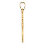 14k Polished Fleur De Lis Cross Pendant - Image 2