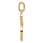 14k Polished Small Ribbon Cross Pendant - Image 2