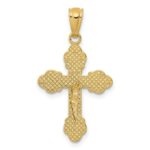 14k Gold Polished INRI Small Crucifix Pendant - Image 3