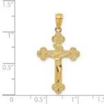 14k Gold Polished INRI Medium Crucifix Pendant - Image 4