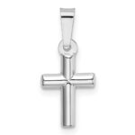 14k White Gold Polished Cross Pendant - Image 3