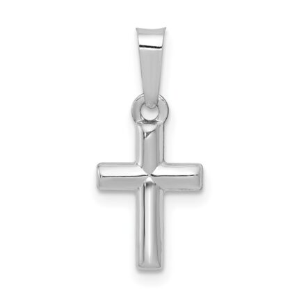 14k White Gold Polished Cross Pendant