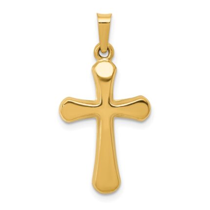 14k Polished Rounded Cross Pendant