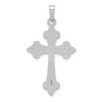 14k White Gold Polished Fleur de Lis Cross Pendant - Image 3
