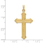 14k Polished and Textured Passion Cross Pendant - Image 4