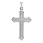 14k White Gold Polished and Textured Cross Pendant