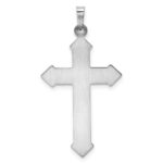 14k White Gold Polished and Textured Cross Pendant - Image 3
