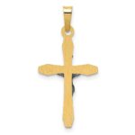 14k Two-tone Polished INRI Crucifix Pendant - Image 3