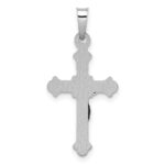 14k White Gold Polished INRI Crucifix Pendant - Image 3