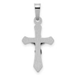 14k White Gold Polished INRI Crucifix Pendant - Image 3