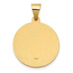 14K Polished and Satin St. Clare Hollow Medal Pendant - Image 3