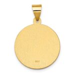 14K Polished and Satin Hollow St. Daniel Medal Round Pendant - Image 3
