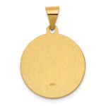 14K Polished and Satin Hollow St. Rita Medal Round Pendant - Image 3