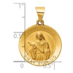 14K Polished and Satin Hollow St. Rita Medal Round Pendant - Image 4