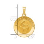 14k Polished and Satin Hollow Spanish Mi Primera Comunion Medal Round Pendant - Image 4