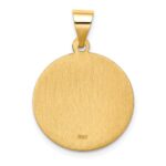 14k Polished and Satin Hollow Round St. Edmund Medal Pendant - Image 3
