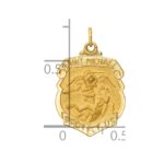 14k Polished and Satin Solid Small St. Michael Medal Badge Pendant - Image 4