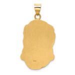 14k Hollow Polished and Satin Large Jesus Medal - Image 3