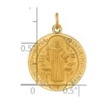 14k Polished and Satin Solid Round Reversible St. Benedict Medal Pendant - Image 3