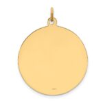 14k Polished and Satin Solid Medium Round Disc St. Christopher Medal Pendant - Image 3