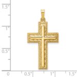 14k Hollow Polished Rope Edge Latin Cross - Image 4