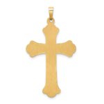 14k Hollow Polished Woven Fleur de Lis Cross Pendant - Image 3