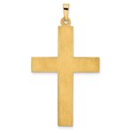 14k Hollow Polished Stripe Design Latin Cross Pendant - Image 4