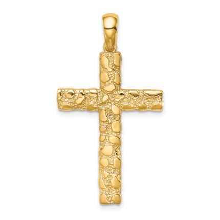 14K Nugget Style Cross Pendant