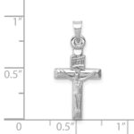 14k White Gold Hollow Crucifix Pendant - Image 4
