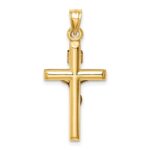 14k Two-tone Hollow Crucifix Pendant - Image 3