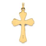 14k Two-tone Polished Solid INRI Crucifix Cross Pendant - Image 4
